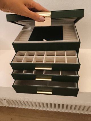 Portagioie grande verde e oro