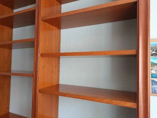 Librería de madera marrón