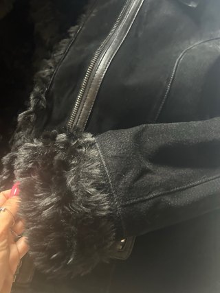 Giacca scamosciata con pelo