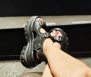 Sandalias de plataforma negras