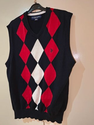 Chaleco U.S. Polo Assn. Negro/Rojo Talla L