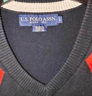 Chaleco U.S. Polo Assn. Negro/Rojo Talla L