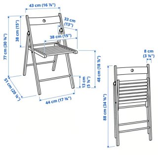 Silla plegable de madera maciza negra
