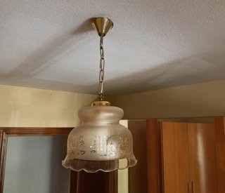 Lámpara de techo colgante cristal y metal