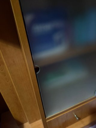 Mueble de entrada madera y cristal