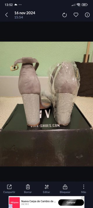 Zapatos tacón VIVA-S gris plumas