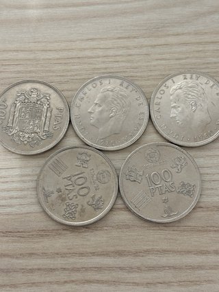 5 Monedas de 100 Pesetas España