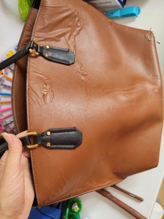 Bolso de piel Ralph Lauren marrón y negro