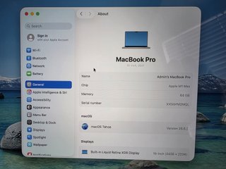 MacBook Pro 16 M1 Max 2021 64GB RAM A2485