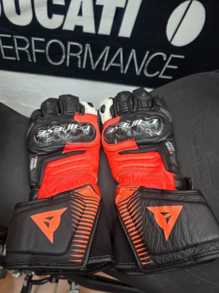 Guantes Dainese Talla S Rojo fluor y negro