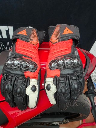 Guantes Dainese Talla S Rojo fluor y negro