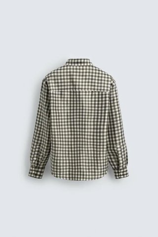 Camisa Zara cuadros verde hombre