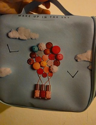 Beauty case Tigotà azzurro con decorazioni