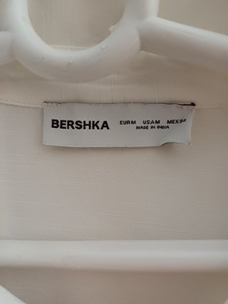 Camisa Bershka Hombre Blanca Manga Corta