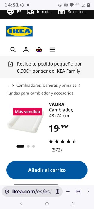 Cuna madera SNIGLAR 60x120 + colchón+ Cambiador.