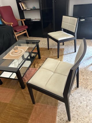 Conjunto 2 sillas y sillón rosa