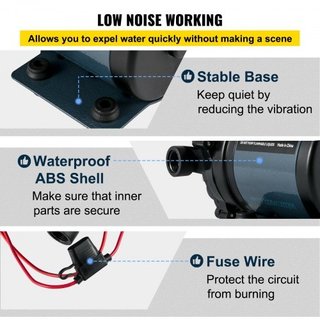 Bomba de lavado, 12V CC, 26 L/min (7 GPM) 4 bar (6