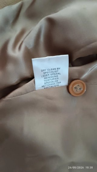 Abrigo largo Calypso piel beige M