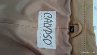 Abrigo largo Calypso piel beige M