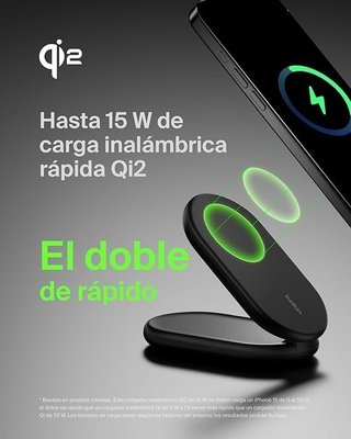 Cargador Inalámbrico Belkin Qi2 Negro