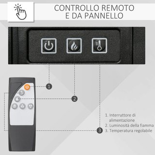 Camino Eléctrico de Suelo 1800W con Efecto Llama,