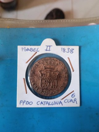 Lote 4 Monedas Isabel II Principado Cataluña