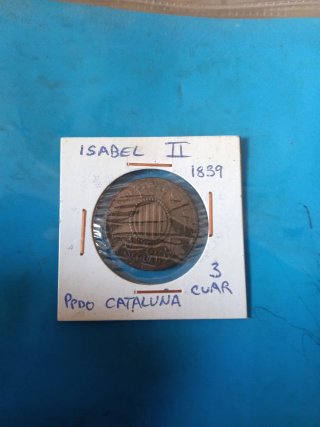 Lote 4 Monedas Isabel II Principado Cataluña