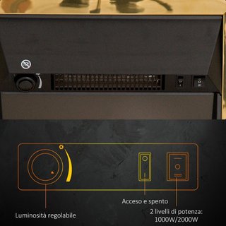 Camino Eléctrico de Suelo 1000/2000 W Efecto Llama