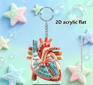 Portachiavi Cuore 3D Acrilico