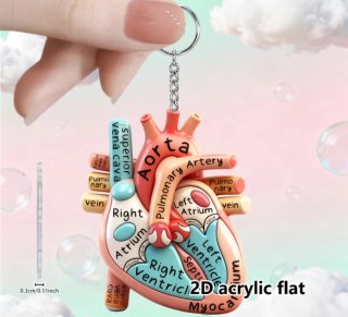Portachiavi Cuore 3D Acrilico