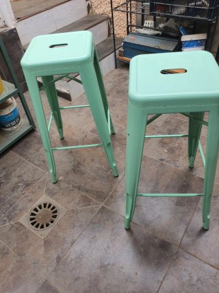 2 Sgabelli Metallici Verdi Cucina/Bar