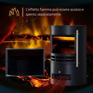 Estufa Eléctrica de Suelo 900W/2000W con Efecto Ll