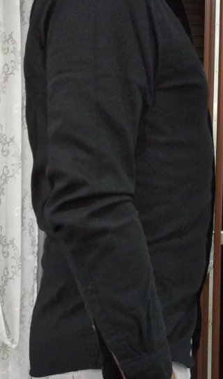 Camicia uomo misto lino nera