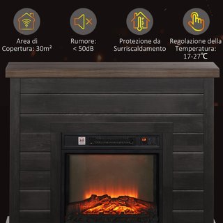 Estufa Eléctrica 1800W con Efecto Llama y Control