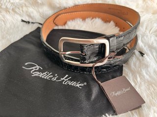 Cintura Reptile's House Vera Pelle Nera
