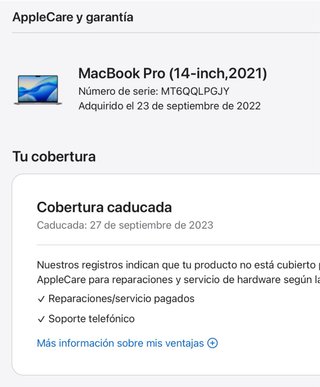 MacBook Pro M1 Pro 14 pulgadas 16GB/1TB