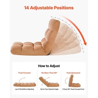 Silla de suelo, silla de juego plegable con 14 pos