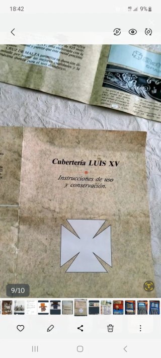 Cubertería Cruz de Malta Plata 925