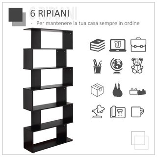Librería de Diseño, Librería de Pared Negra, 6 Est