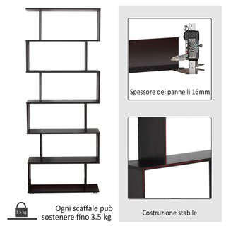 Librería de Diseño, Librería de Pared Negra, 6 Est