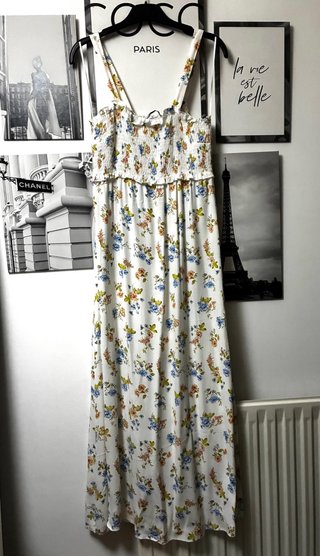 Vestido largo floral Zara