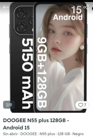 DOOGEE N55 Plus 128GB Android 15 Negro
