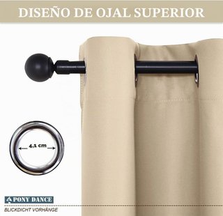 Cortinas opacas beige 140x145