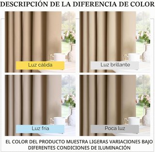 Cortinas opacas beige 140x145
