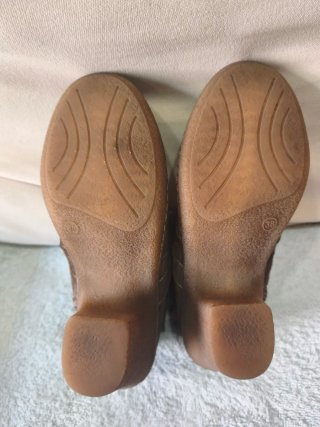 Botines ante marrón tacón hebilla talla 38
