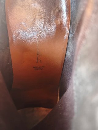 Botines ante marrón tacón hebilla talla 38