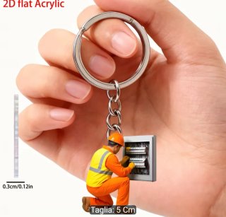Portachiavi Elettricista 2D Acrilico