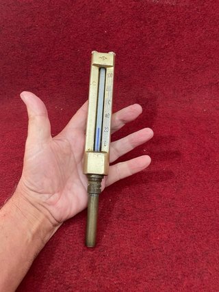 Antiguo termómetro  marino de bronce