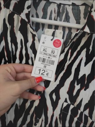 Vestido camisero estampado cebra