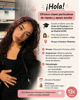 Clases de Refuerzo y Apoyo Escolar Primaria/ ESO